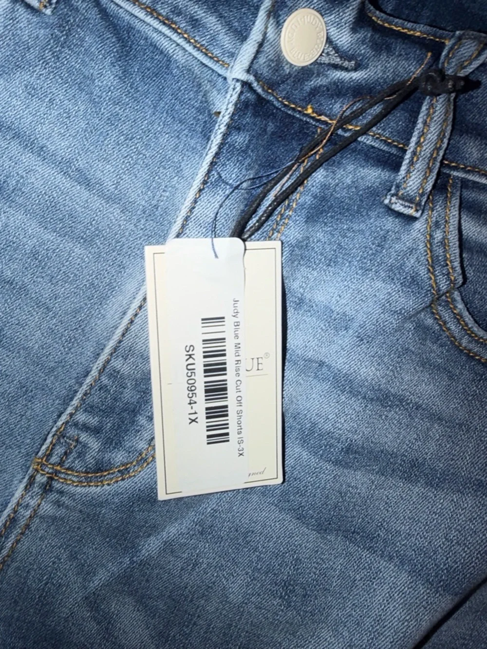 Never worn Judy Blue Light Denim Cutoff Shorts; *have been cut additionally* - Picture 2 of 6